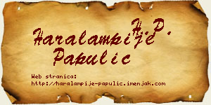 Haralampije Papulić vizit kartica